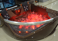 Vente en gros de baignoire d'angle pour salle de bain, style européen, avec lumière LED, baignoire à remous pour adultes