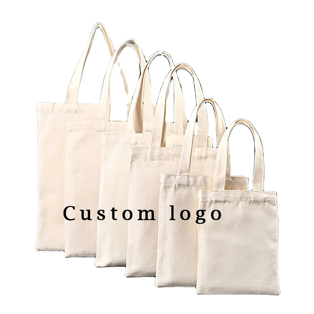Werbung Promotion Personal isierte Blank Plain Werbe taschen Wieder verwendbare Shopping Cotton Canvas Taschen mit individuell bedrucktem Logo