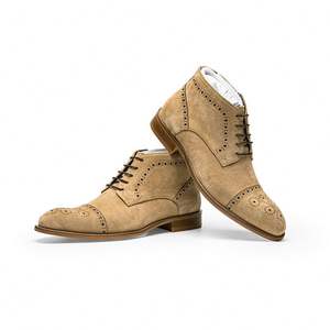 Nouvelles Bottes Chelsea Homme Hiver 2025 en Cuir Véritable Style Rétro Tendance Gravées Anglaises Mat Légères à Lacets - Product Image 4