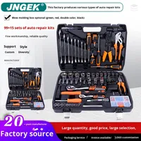 Ensemble complet d'outils ménagers de télécommunication de réparation automobile de 114 pièces avec pince à clé CRV 99 + 15PC marteau à douille à cliquet e-commerce