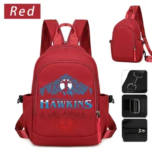 Sac à dos en verre rouge pour écoliers, sac de poitrine, sac bandoulière, portefeuille, anime, fermeture éclair bidirectionnelle, étanche, cadeaux - Product Image 3