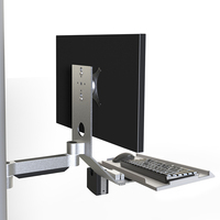 Meisonic T2-W1-UF HMI Sistema de Brazo de Suspensión, Soporte de Monitor Ajustable, Montaje VESA, Aluminio Blanco Resistente