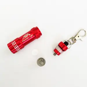 سلسلة مفاتيح ذات مصباح يدوي LED سلسلة مفاتيح ذات مصباح يدوي صغير حامل مفاتيح الشعلة الصغيرة مزود ببطارية