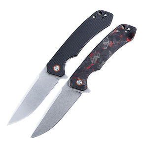 Couteau pliant en fibre de carbone floral en lin D2 <span class=keywords><strong>lame</strong></span> haute dureté pratique pince arrière Application industrielle fabricant direct - Product Image 1