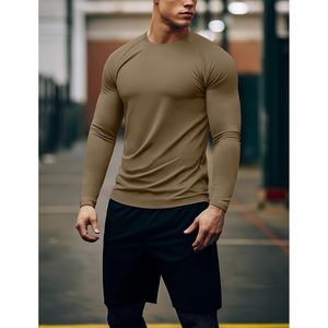 T-shirt de sport personnalisé pour homme à manches longues, anti-humidité, protection solaire UPF 50, léger, séchage rapide, haut de performance pour l'entraînement - Product Image 4