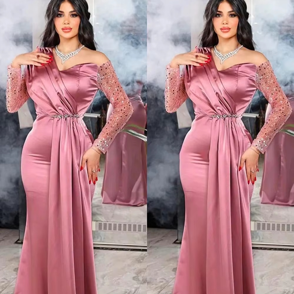 Arabic Short Evening Dresses - 2025 New Design Floor-Length