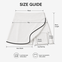 Jupe-short de golf personnalisée pour femme, taille haute, avec bordure noire, short intégré, anti-humidité, pour le golf et les activités de plein air