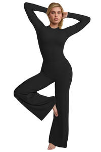 Vêtements d'automne pour femmes 2023 Custom Lounge Wear Long Sleeve Tight Dupe Two Piece Set - Product Image 6