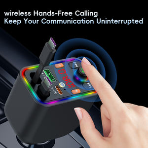 <span class=keywords><strong>Chargeur</strong></span> de <span class=keywords><strong>voiture</strong></span> <span class=keywords><strong>4</strong></span>-en-1 PD30W à charge rapide, chargeurs Type-C BT5.3 pour lecteur MP3, répondre aux appels, <span class=keywords><strong>chargeur</strong></span> de <span class=keywords><strong>voiture</strong></span> rétractable avec éclairage Starlight - Product Image 4