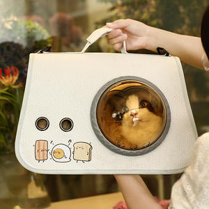 Convenient Foldable Pet Bag with Breathable Transparent Space Cover New Crossbody PU Handbag for <b>Cats</b> Pet Carriers - Product Image 2