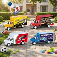 Camion de transport en alliage moulé sous pression pour garçons, modèle de camion à rétrofriction, jouet de collection, camion miniature avec porte-clés