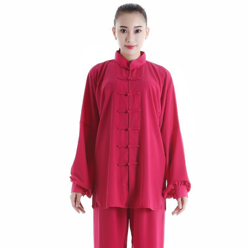 Manches longues en coton et soie rouge prune