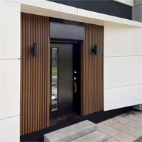 Grand persienne WPC panneau de revêtement mural panneau extérieur composite en bois PVC panneau mural décor extérieur Co Extrusion profilés en aluminium