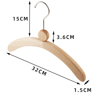 <span class=keywords><strong>Cintre</strong></span> sans trace, <span class=keywords><strong>en</strong></span> <span class=keywords><strong>bois</strong></span> massif non peint, support de séchage, support antidérapant pour vêtements domestiques - Product Image 5