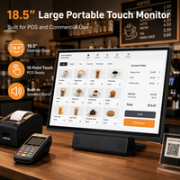 Monitor Portátil Táctil de 18.5 Pulgadas FHD IPS USB-C Mini HDMI con Soporte Integrado para Reemplazo de Escritorio, Ideal para Comercios, Restaurantes, Conferencias, OEM