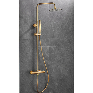 Sistema <span class=keywords><strong>Doccia</strong></span> Moderno <span class=keywords><strong>con</strong></span> Miscelatore Termostatico a Barra Rotonda in Plastica <span class=keywords><strong>e</strong></span> <span class=keywords><strong>Doccetta</strong></span> a Mano <span class=keywords><strong>con</strong></span> <span class=keywords><strong>Soffione</strong></span> Superiore. - Product Image 1