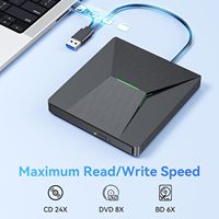 Unidad de Blu-ray Externa USB 3.0, Grabadora de BD-R, BD-ROM, CD/DVD RW, Grabadora de Blu-ray 3D para Computadora Portátil, PC, Unidad Óptica