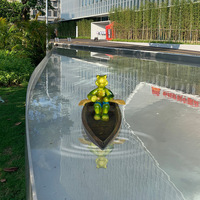 Ornement de réservoir à poissons, grenouille, tortue, statue d'animal flottante pour la cour, sculpture décorative d'extérieur, réaliste, étang de jardin, mignon, pour la maison