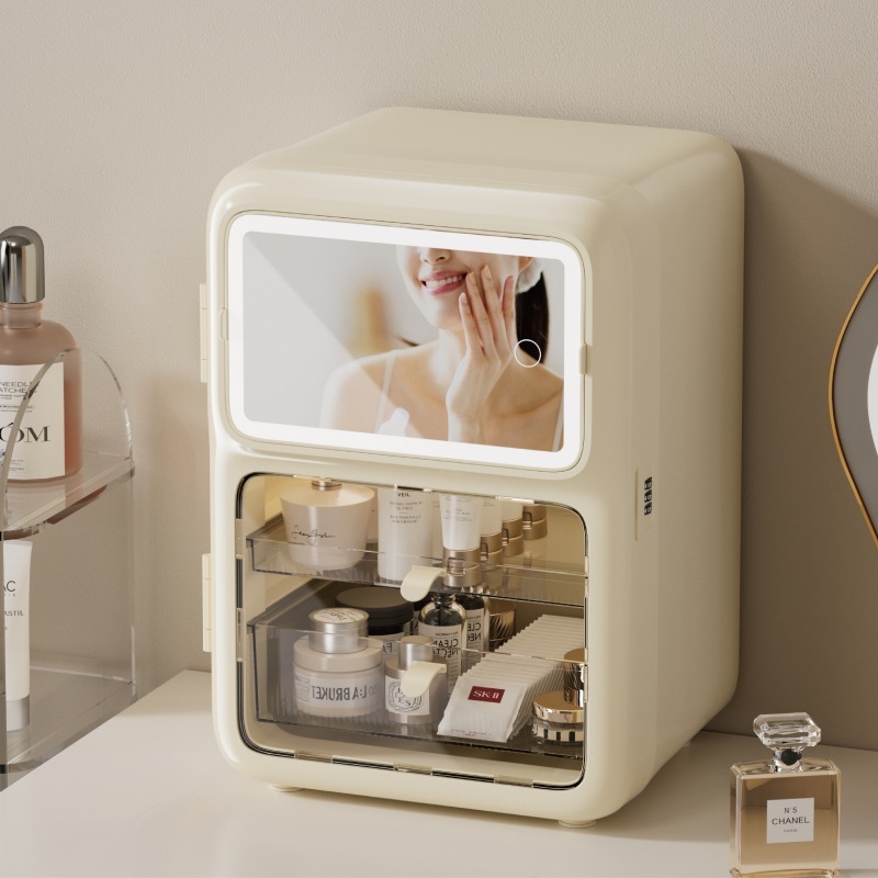 Milky white [with combination lock, light, and mirror]