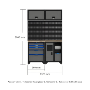 Tavolo da Lavoro Operativo Multifunzionale e Robusto con Armadio Portautensili per Autofficina e Manutenzione Veicoli - Product Image 2
