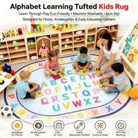 Tapis antidérapant fabriqué à la machine pour enfants, tapis de classe pour l'apprentissage précoce, tapis décoratif pour enfants avec animaux, tapis de sol lavable pour chambre d'enfant