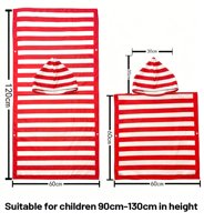 250 GSM Maßgefertigtes Kapuzen-Strandtuch für Kinder Winddichtes Cartoon-Badetuch für Kinder Mehrzweck-Pooltuch
