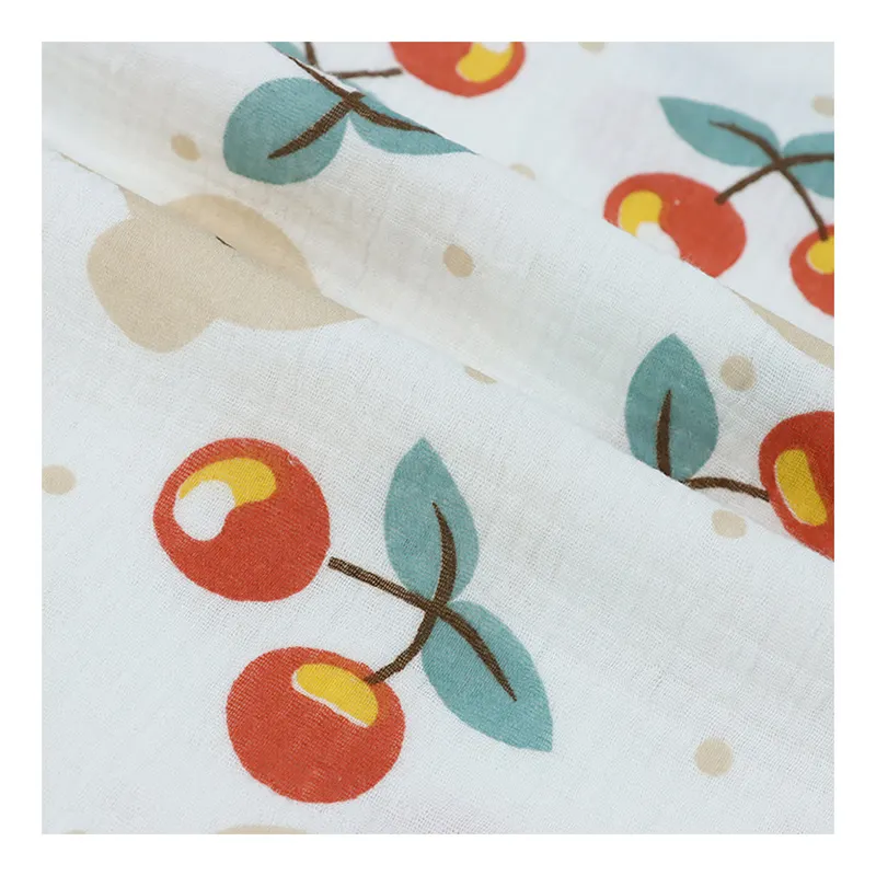 Hot Sale Organic 100% Cotton Fabric Muslin Printed Baby Swaddle Blanket For Sale