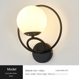 Practical Fashionable <b>Black</b> Iron E27 Wall <b>Lamp</b> for Living Room Bedroom <b>Gold</b> LED Light with Recessed Installation E26 Bulb Base - Product Image 3