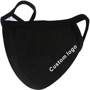 Maschera per il viso in cotone lavabile riutilizzabile riutilizzabile in cotone nero con stampa a sublimazione di moda - Product Image 5