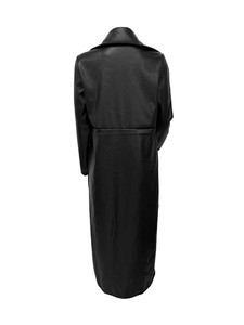 Nouvelle veste en cuir PU <span class=keywords><strong>longue</strong></span> pour <span class=keywords><strong>femme</strong></span>, tendance automne-<span class=keywords><strong>hiver</strong></span>, col cardigan, boutons, style streetwear, polyvalente et chaude - Product Image 5