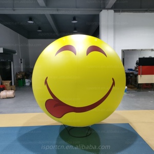 Ballon gonflable géant en PVC hermétique de 1m, 2m, 3m, motif visage souriant, pour jeux sportifs, fêtes à thème et scènes - Product Image 3