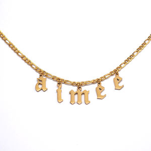 Hotsale Oro <span class=keywords><strong>Personalizzato</strong></span> Lettera In acciaio inox Personalizzati Nome Del <span class=keywords><strong>Choker</strong></span> - Product Image 3