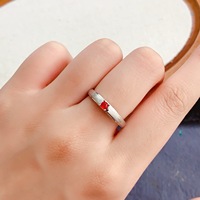 Factory Wholesale OEM ODM Fashion Luxury 925 Sterling Silver Gold Plated Natural Ruby Ring Women's Party Gift