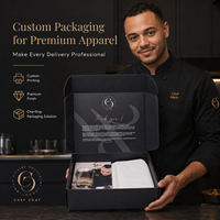 Carton ondulé noir personnalisé en carton, boîte d'emballage pour uniformes de chef ustensile de cuisinier Toque blanche et couteau de cuisine