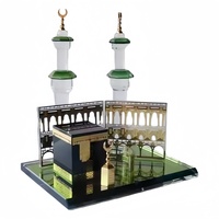 Cadeau traditionnel islamique de l'Aïd cristal verre Makkah Mecque horloge tour Allah Kaaba coran-ancienne Collection artisanat traditionnel