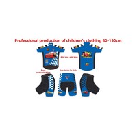 Ensemble Maillot Cycliste Anime Manches Courtes pour Enfants – Respirant Nylon/Cachemire – Idéal pour l'Été, le Vélo et le Roller
