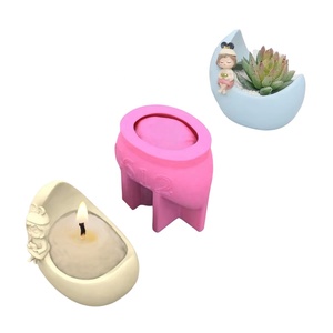 <span class=keywords><strong>Chapeau</strong></span> Oreilles <span class=keywords><strong>de</strong></span> Lapin Créatif Dessin Animé 3D, Fille Assise sur la Lune, Moule en Silicone pour le Bricolage, Cire et Cire, Gypse, Pot <span class=keywords><strong>de</strong></span> Fleur - Product Image 1