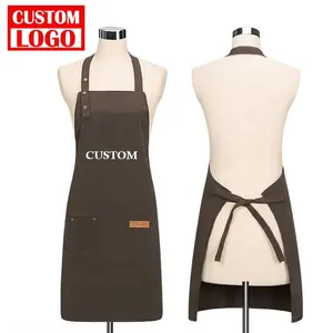 Multi Function Home Chef Apron With Pockets Kids Apron Natural Adjustable Bib For Kitchen Apron