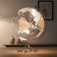 Luz LED de decoración creativa de fábrica, globo giratorio electrónico de 8 pulgadas, mapa del mundo, escritorio, globo terráqueo