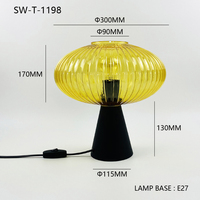 Lampe de table en verre de style moderne et luxueux, pour chambre à coucher, bureau, salon, lumière décorative simple et chaleureuse, lumière de paysage