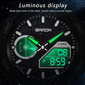 Reloj Digital Luminoso a Prueba de Agua Sanda 6335 con Alarma, Reloj de Pulsera Universal para Correr y Ciclismo - Product Image 4