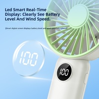 Ventilateur de bureau portable 1200 mAh à 6 vitesses avec affichage numérique USB, silencieux, mini ventilateur sur pied, couleur macaron, pour étudiants