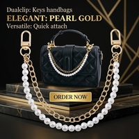 Élégant Charme de Sac en Chaîne de Perles Style Vintage, Accessoire Décoratif pour Sac Fourre-tout, Sac Bandoulière, Bijou de Mode DIY, Porte-clés