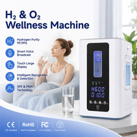 Máquina de Inhalación de Hidrógeno SPE PEM de Alta Pureza (99.99%), 900 ml/min, con Orejeras y Antifaces Gratuitos, Generador de H2 Portátil