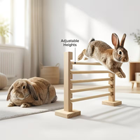Jouets en bois : Bâton de saut pour lapin en bois, détachable et réglable en hauteur, jouets animaux en bois