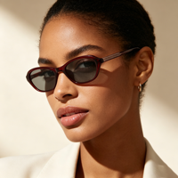 Gafas de Sol Retro Ovaladas Personalizadas de PC+CP, Unisex, Lentes UV400, Gafas de Moda Vintage Color Té para Hombres y Mujeres, para Conducir al Aire Libre, Venta al Por Mayor
