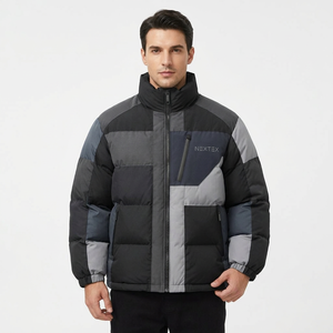Men's Color Puffer <b>Jacket</b> Windproof Polyester Winter Casual <b>Thick</b> Zipper Puffer <b>Jacket</b> For Man - Product Image 1