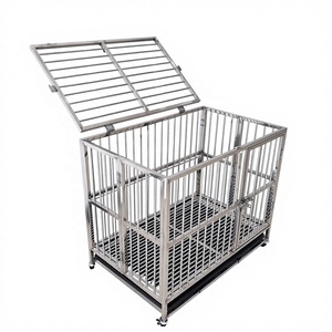 <strong>Stainless</strong> <strong>Steel</strong> <strong>Dog</strong> <strong>Cage</strong> <strong>Folding</strong> Thickened White Medium/Large <strong>Dog</strong> <strong>Kennel</strong> Wholesale Stock - Product Image 2