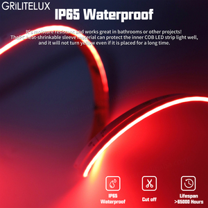 Iluminación de Alta Densidad sin Costuras, Tira de LED COB de 10W, 630 LED/m, DC24V, 8mm, Flexible, Multicolor RGB, Emisión Lateral - Product Image 4