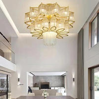 Lustre suspendu LED personnalisé de style designer, en forme de branche de cristal, pour hall d'hôtel, escalier, plafond haut